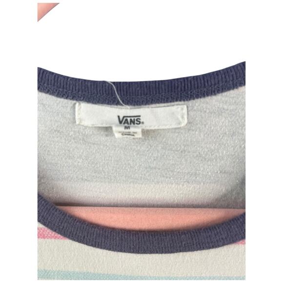 Vans colorful stripe mini shirt dress short sleeve medium - Picture 3 of 4